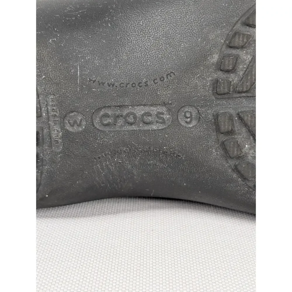 Crocs Black Rubber Slip On Clogs Shoes Women's Size 9 Backless Cushioned